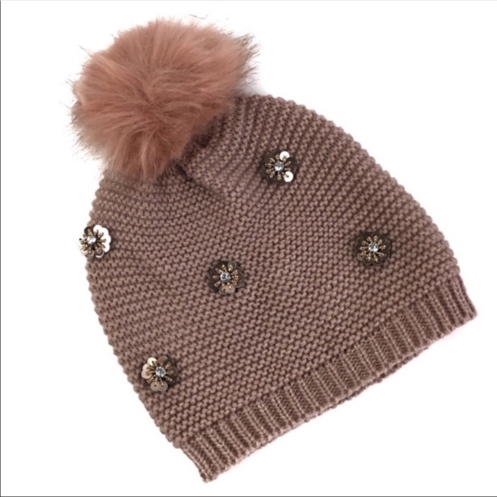 Neiman Marcus dolly rhinestone pompom beanie